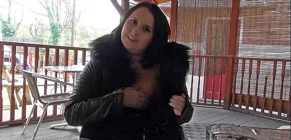  Bbw babe Sarah-Janes public flashing and outdoor exhibitionism of amateur mum